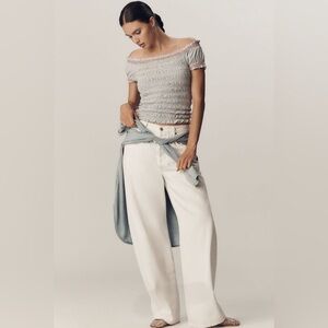 Maeve Off-The-Shoulder Smocked Top